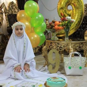 چادر جشن تکلیف ست زیتون سبز